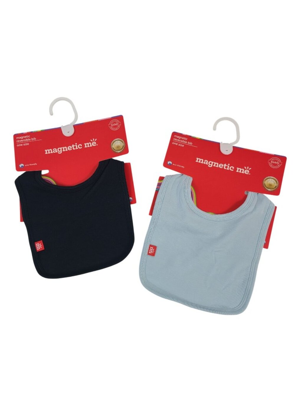 Magnetic Me Reversible Magnetic Baby Bib Set Eco-Friendly Onyx & Baby Blue One S
